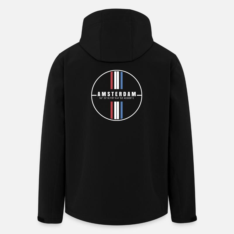 Amsterdam Koordinaten - Recycelte Männer Softshell-Jacke von Stanley/Stella - Schwarz