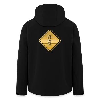 First name Rieke - Men’s Recycled Softshell Jacket by Stanley/Stella - black - Back - AI Model Male 185 light (185cm)