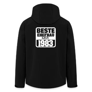 1983 - Recycelte Männer Softshell-Jacke von Stanley/Stella - Schwarz - Hinten - AI Model Male 185 light (185cm)