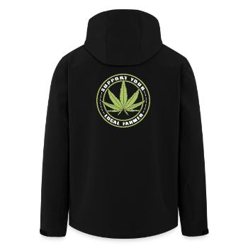 Support Your Local Farmer - Cannabis Hanf Outfit - Recycelte Männer Softshell-Jacke von Stanley/Stella - Schwarz - Hinten - AI Model Male 185 light (185cm)