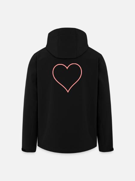 Saint-Valentin Cœur Rose, St.valentin - Veste softshell homme en polyester recyclé Stanley/Stella - noir
