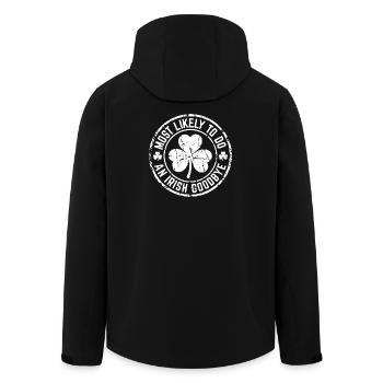 Irish Goodbye Stamp Humor - Men’s Recycled Softshell Jacket by Stanley/Stella - black - Back - AI Model Male 185 light (185cm)
