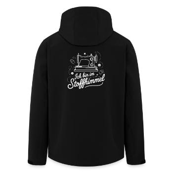 Je suis au paradis des tissus Machine à coudre couturière - Veste softshell homme en polyester recyclé Stanley/Stella - noir - Dos - AI Model Male 185 light (185cm)