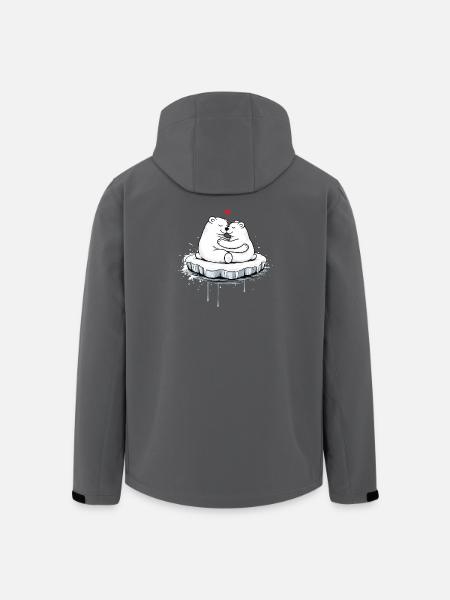 Zwei kuschelnde Eisbären auf Eisscholle - Recycelte Männer Softshell-Jacke von Stanley/Stella - Schwarz
