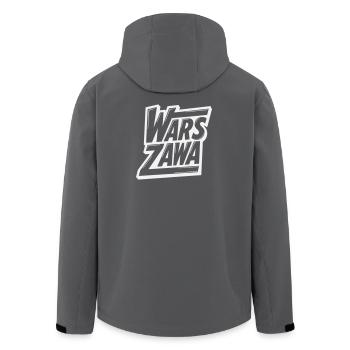 Varsovie, logo de Varsovie - Veste softshell homme en polyester recyclé Stanley/Stella - charbon - Dos - AI Model Male 185 light (185cm)