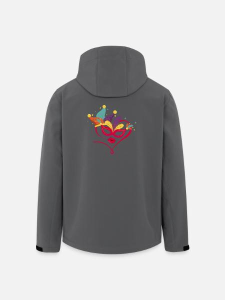 Karnevalsmaske mit bunten Federn - Recycelte Männer Softshell-Jacke von Stanley/Stella - Schwarz