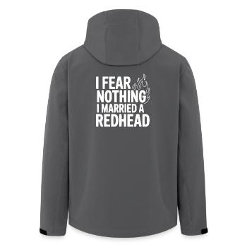 I Fear Nothing I Married a Redhead - Men’s Recycled Softshell Jacket by Stanley/Stella - black - Back - AI Model Male 185 light (185cm)