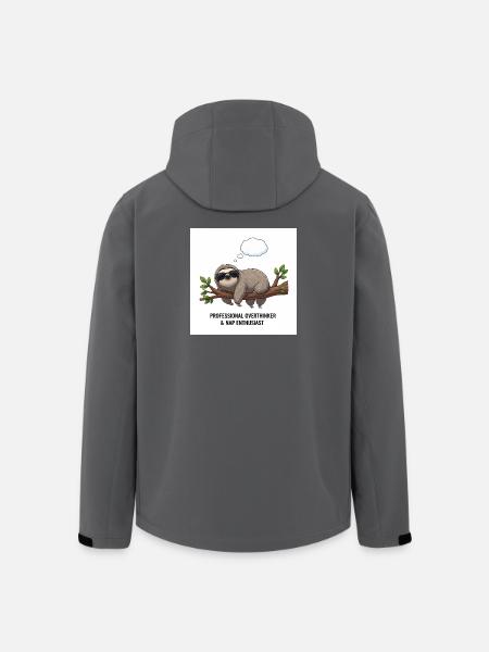 Sloth thinker on Tak - Men’s Recycled Softshell Jacket by Stanley/Stella - black