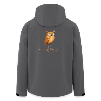 mysterious owl - Men’s Recycled Softshell Jacket by Stanley/Stella - black - Back - AI Model Male 185 light (185cm)
