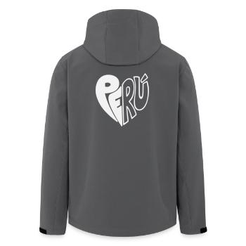 Peru Hand Drawn Logo - Farbe variabel  - Recycelte Männer Softshell-Jacke von Stanley/Stella - Schwarz - Hinten - AI Model Male 185 light (185cm)