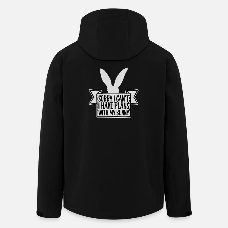 Sorry I Can't I Have Plans With My Bunny Hase Logo - Men’s Recycled Softshell Jacket by Stanley/Stella - black