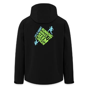 La vie est courte La course la rend plus longue Drôle - Veste softshell homme en polyester recyclé Stanley/Stella - noir - Dos - AI Model Male 185 light (185cm)