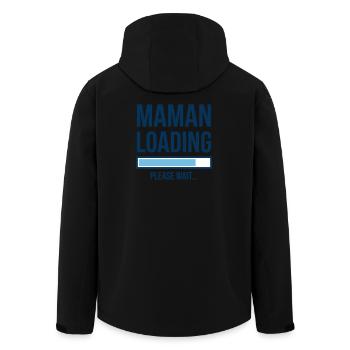 Maman Loading Chargement Bébé Design - Veste softshell homme en polyester recyclé Stanley/Stella - noir - Dos - AI Model Male 185 light (185cm)