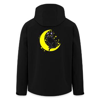  Katze Mond Sterne Outline - Recycelte Männer Softshell-Jacke von Stanley/Stella - Schwarz - Hinten - AI Model Male 185 light (185cm)