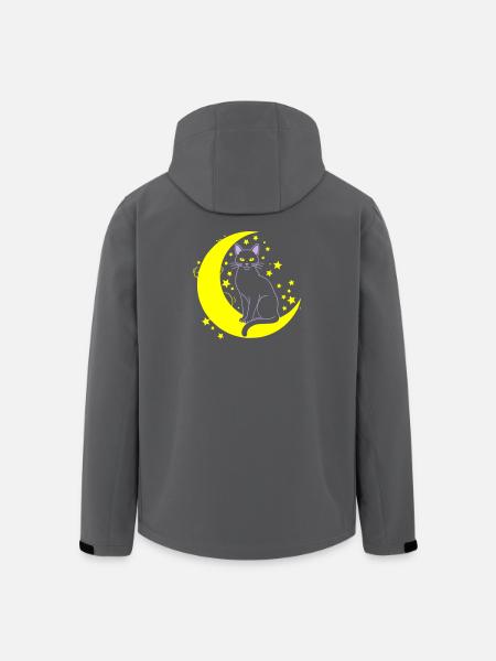 Cat Moon Stars Outline - Men’s Recycled Softshell Jacket by Stanley/Stella - black