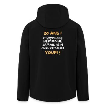 Funny Draw Boy Teen 20 Years Funny Birthday 20 - Men’s Recycled Softshell Jacket by Stanley/Stella - black - Back - AI Model Male 185 light (185cm)