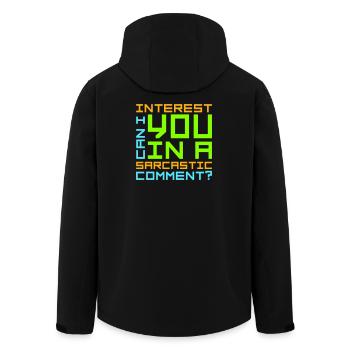 Can I Interest You In A Sarcastic Comment Lustig - Recycelte Männer Softshell-Jacke von Stanley/Stella - Schwarz - Hinten - AI Model Male 185 light (185cm)