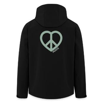Paix Cœur Symbole de la Paix Vert - Veste softshell homme en polyester recyclé Stanley/Stella - noir - Dos - AI Model Male 185 light (185cm)