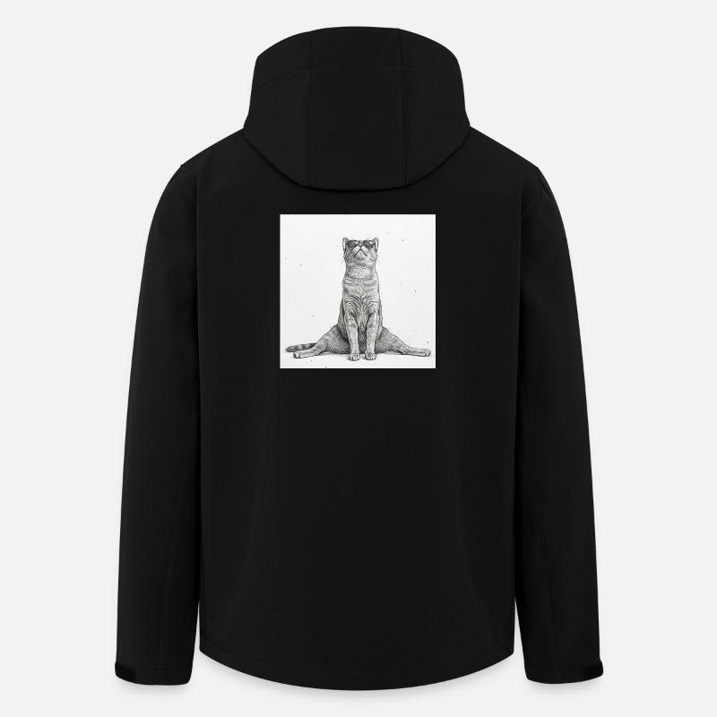 Cool Cat Yoga Splits - Men’s Recycled Softshell Jacket by Stanley/Stella - black