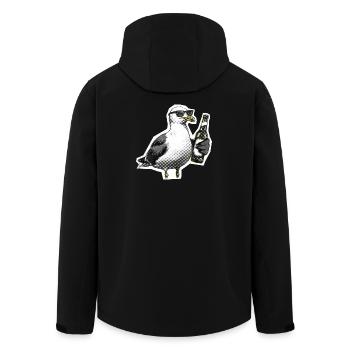 Seagull Beer Coast - Men’s Recycled Softshell Jacket by Stanley/Stella - black - Back - AI Model Male 185 light (185cm)