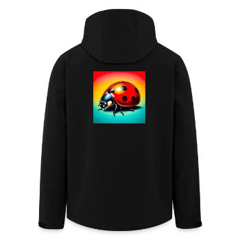 ladybird - Men’s Recycled Softshell Jacket by Stanley/Stella - black - Back - AI Model Male 185 light (185cm)