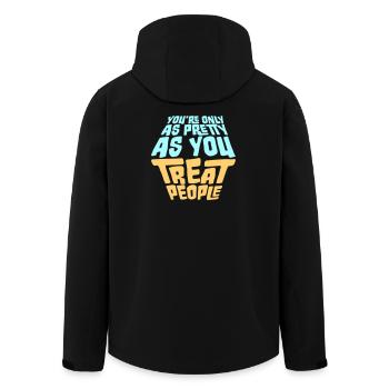 You're Only As Pretty As You Treat People Ehrlich - Recycelte Männer Softshell-Jacke von Stanley/Stella - Schwarz - Hinten - AI Model Male 185 light (185cm)