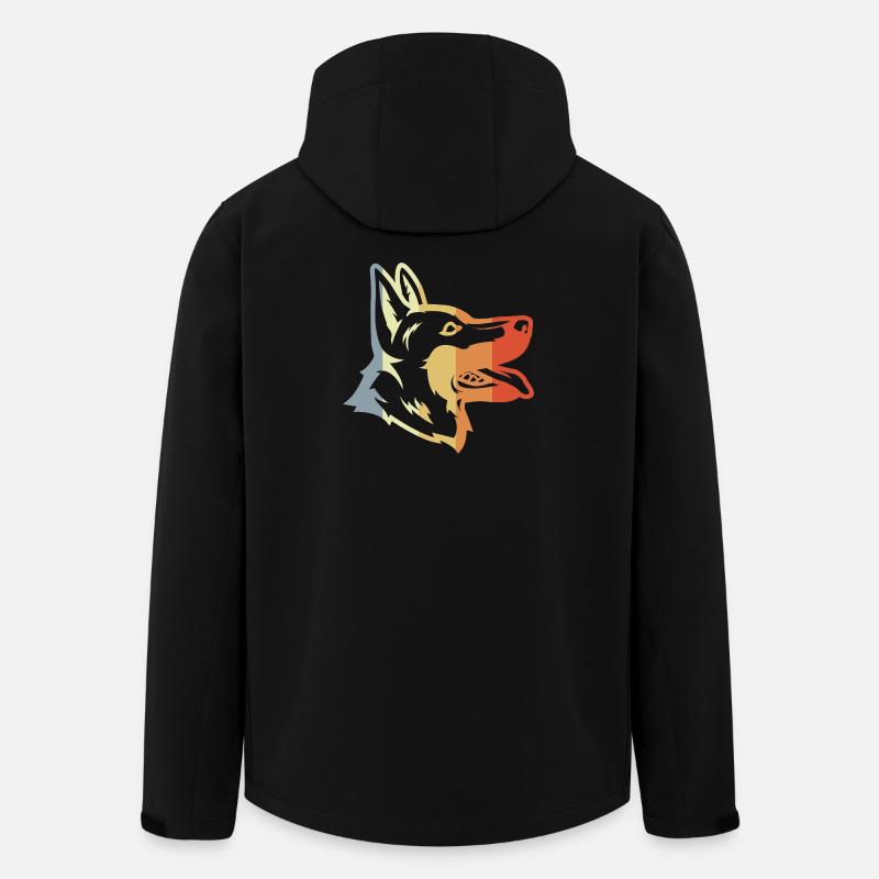 Vintage schæferhund - Stanley/Stella herre softshelljakke i genanvendt polyester - sort
