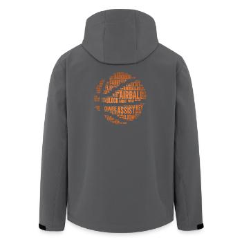 Basketball Terms Word Cloud - Men’s Recycled Softshell Jacket by Stanley/Stella - black - Back - AI Model Male 185 light (185cm)