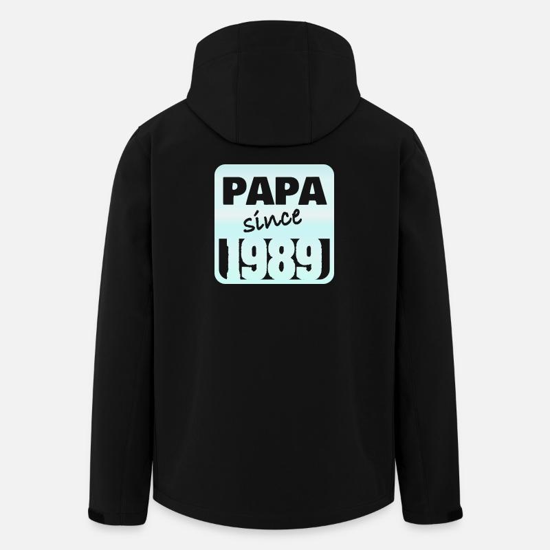 Papa depuis 1984 - Veste softshell homme en polyester recyclé Stanley/Stella - noir