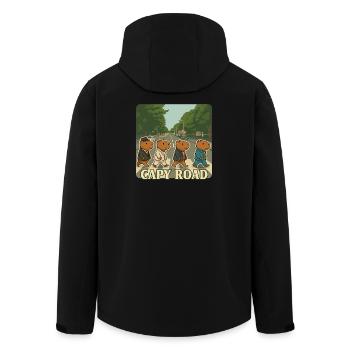 Capy Road - für alle Capybara Fans - Recycelte Männer Softshell-Jacke von Stanley/Stella - Schwarz - Hinten - AI Model Male 185 light (185cm)