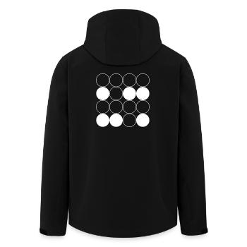 Motif de grille circulaire - Veste softshell homme en polyester recyclé Stanley/Stella - noir - Dos - AI Model Male 185 light (185cm)