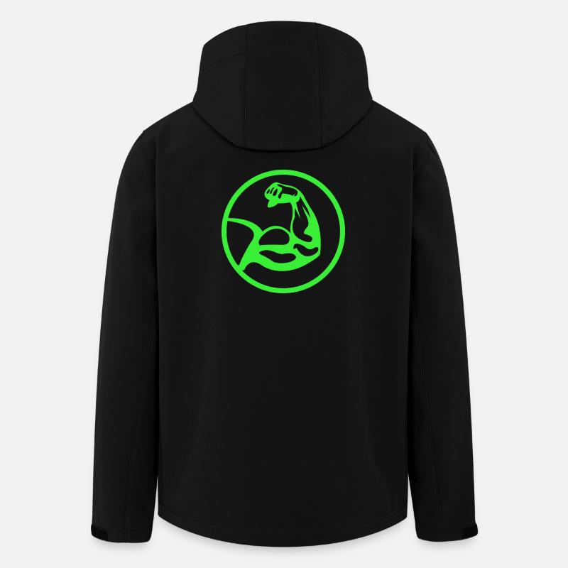 Biceps – Green silhouette - Men’s Recycled Softshell Jacket by Stanley/Stella - black