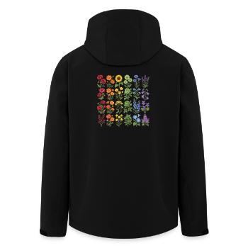 LGBTQ-Pride-Monat – Regenbogenblumen - Recycelte Männer Softshell-Jacke von Stanley/Stella - Schwarz - Hinten - AI Model Male 185 light (185cm)