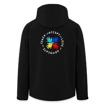 Don d’acceptation pour l’inclusion des enseignants en autisme - Veste softshell homme en polyester recyclé Stanley/Stella - noir - Dos - AI Model Male 185 light (185cm)