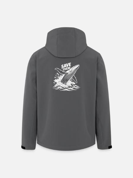 Protéger les baleines - Veste softshell homme en polyester recyclé Stanley/Stella - noir