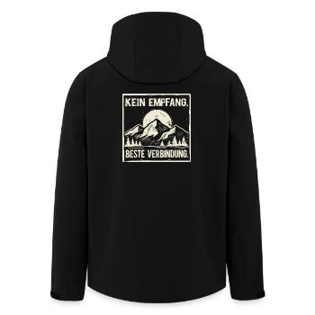 Berge Kein Empfang Beste Verbindung - Recycelte Männer Softshell-Jacke von Stanley/Stella - Schwarz - Hinten - AI Model Male 185 light (185cm)