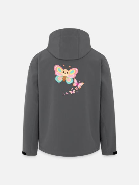 Pastellschmetterling Motiv - Recycelte Männer Softshell-Jacke von Stanley/Stella - Schwarz