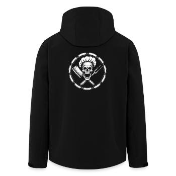 Cooking skull logo with knife and fork - Men’s Recycled Softshell Jacket by Stanley/Stella - black - Back - AI Model Male 185 light (185cm)