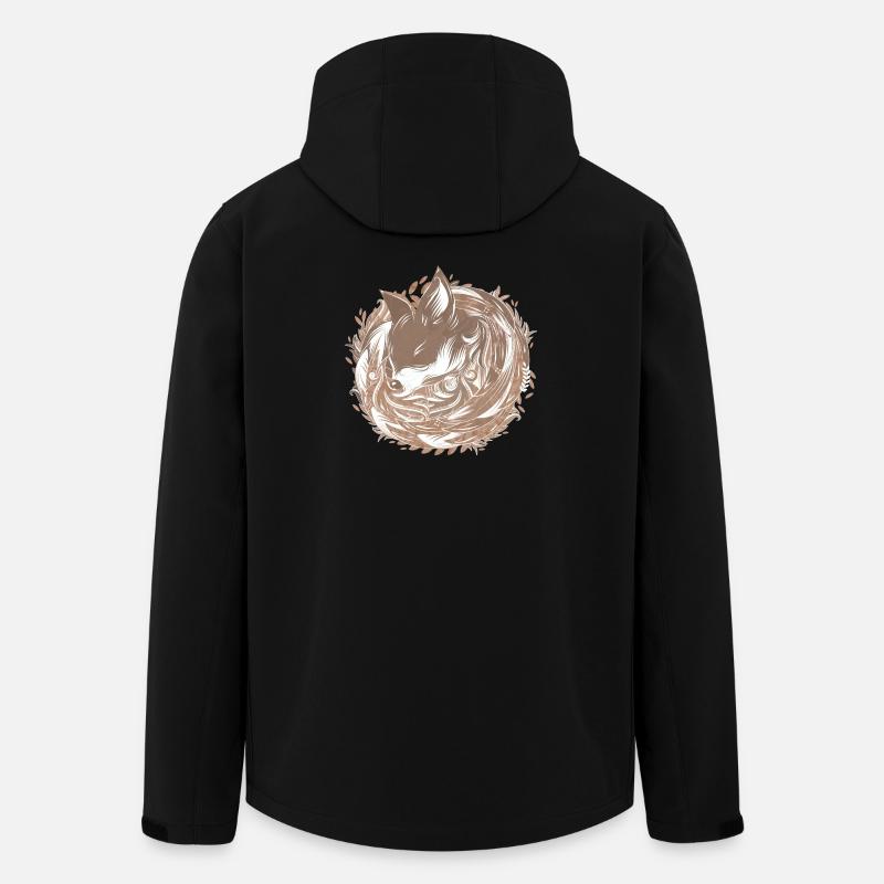 a fox at the Burrow - Men’s Recycled Softshell Jacket by Stanley/Stella - black