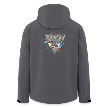 Ghettoblaster rétro graffiti - Veste softshell homme en polyester recyclé Stanley/Stella - charbon - Dos - AI Model Male 185 light (185cm)