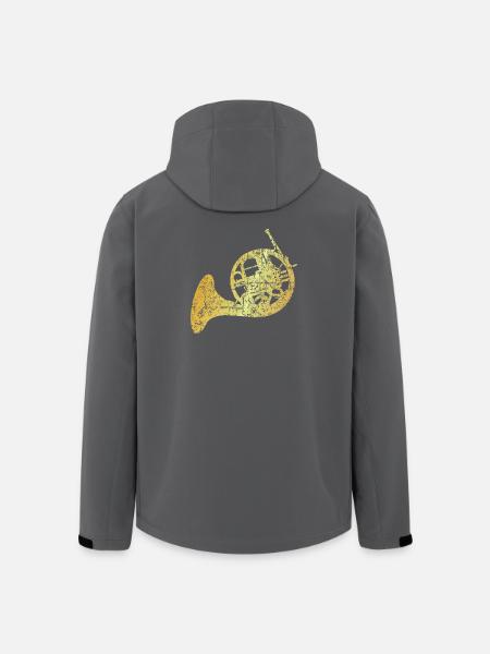 French Horn (Ancient Gold) - Men’s Recycled Softshell Jacket by Stanley/Stella - black