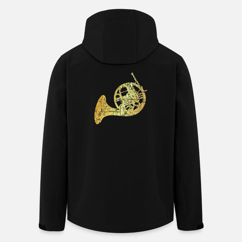 French Horn (Ancient Gold) - Men’s Recycled Softshell Jacket by Stanley/Stella - black
