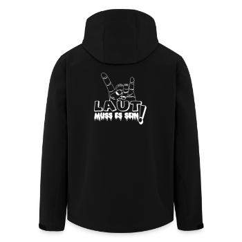 Heavy Metal,Headbanger,Laut muss es sein(25) - Recycelte Männer Softshell-Jacke von Stanley/Stella - Schwarz - Hinten - AI Model Male 185 light (185cm)