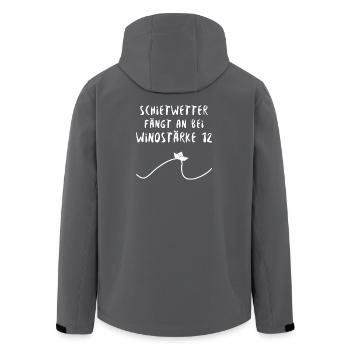 Schietwetter Welle Boot - Recycelte Männer Softshell-Jacke von Stanley/Stella - Anthrazit - Hinten - AI Model Male 185 light (185cm)