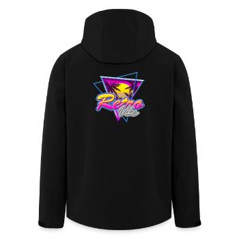 Retro Vibe - Nostalgie Neon Vapor Wave Palm Sunset - Veste softshell homme en polyester recyclé Stanley/Stella - noir - Dos - AI Model Male 185 light (185cm)