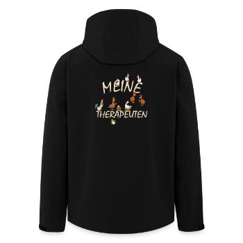 Hühner - Meine Therapeuten - Huhn Hühnerstall - Recycelte Männer Softshell-Jacke von Stanley/Stella - Schwarz - Hinten - AI Model Male 185 light (185cm)