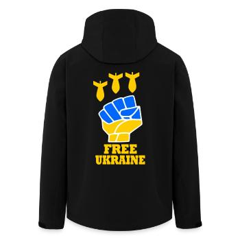 Ukraine - Recycelte Männer Softshell-Jacke von Stanley/Stella - Schwarz - Hinten - AI Model Male 185 light (185cm)