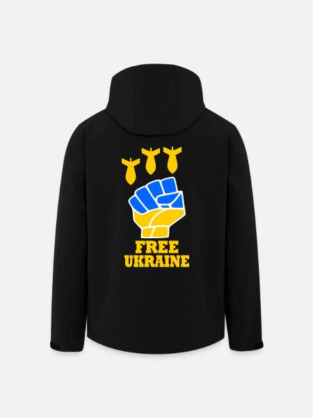 Ukraine - Veste softshell homme en polyester recyclé Stanley/Stella - noir
