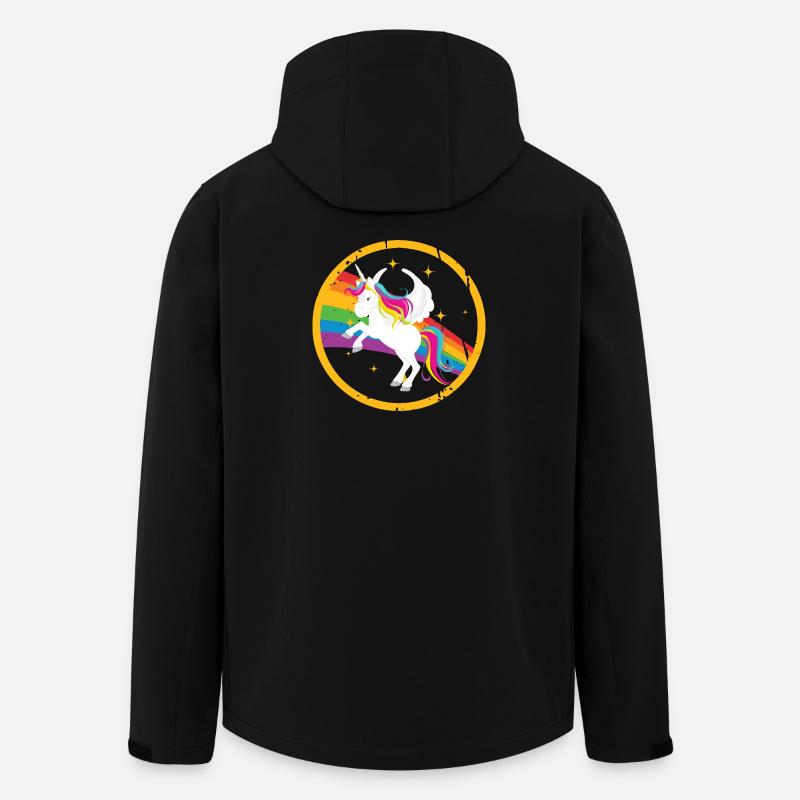 Fabelhafter Einhorn mit Regenbogenmähne - Recycelte Männer Softshell-Jacke von Stanley/Stella - Schwarz