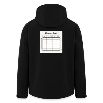 Das Fußballspiel "Wir punkten aus" - 20-Streifen-Feld - Recycelte Männer Softshell-Jacke von Stanley/Stella - Schwarz - Hinten - AI Model Male 185 light (185cm)